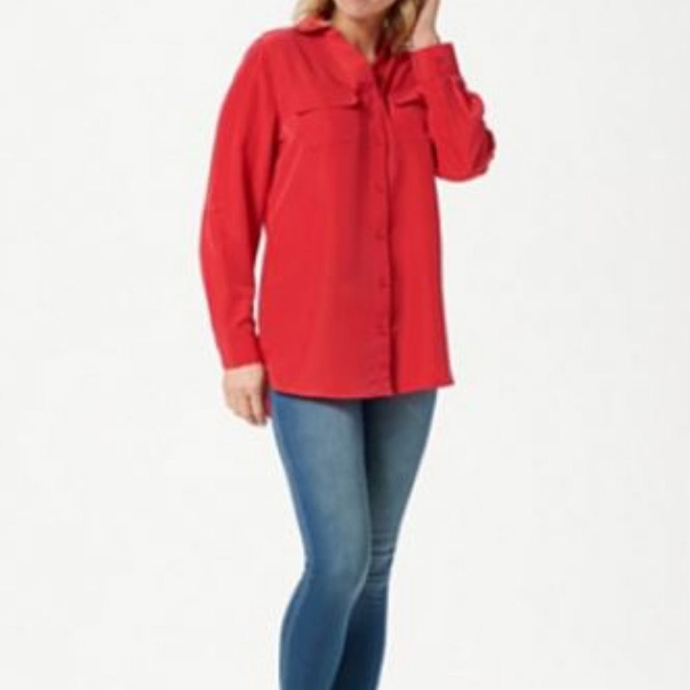 Denim & Co Button Front Soft Utility Tunic 1380 - image 3